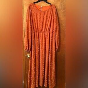 Elegant Rust Maxi Dress